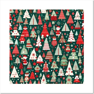 christmas trees pattern gift Posters and Art